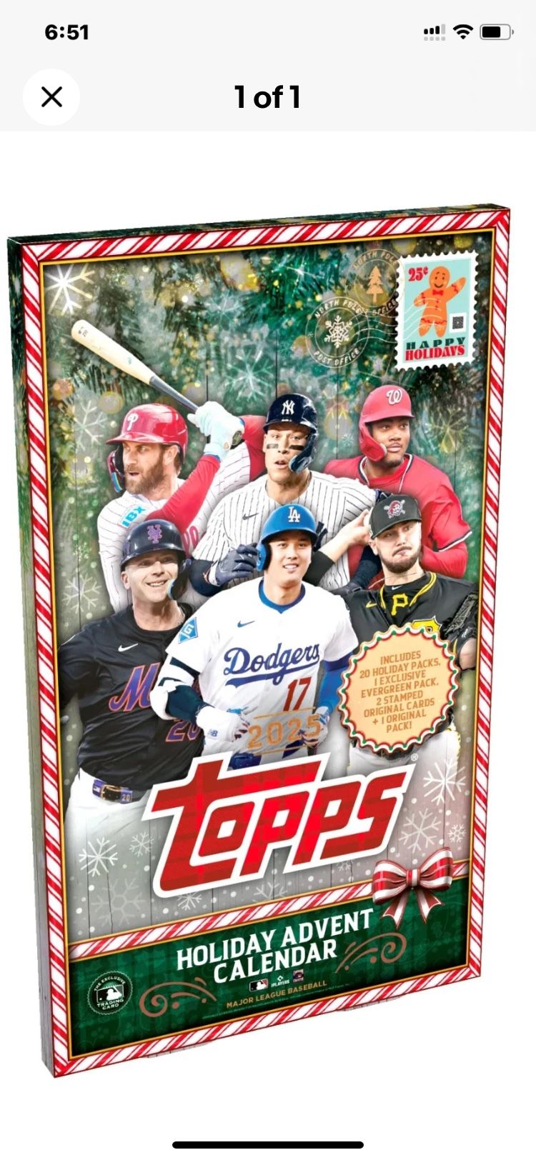 2025 TOPPS HOLIDAY ADVENT CALENDAR (103 Cards) MLB Baseball Brand New Sealed QTY Great Christmas Gift