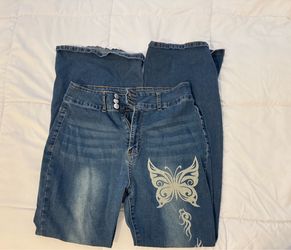 Women's Butterfly Graphic Denim Jeans