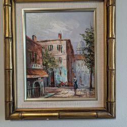Vintage Original Oil Painting On Canvas 14"X12".  Signed & Excellent Condition