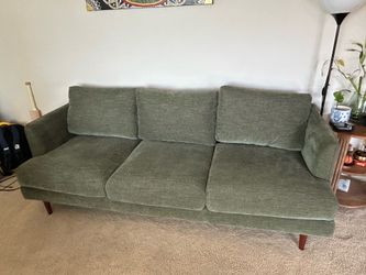 Living Spaces Green Fabric 84” sofa