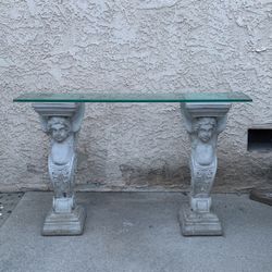 Vintage Pedestal Angel Cherub Table RARE