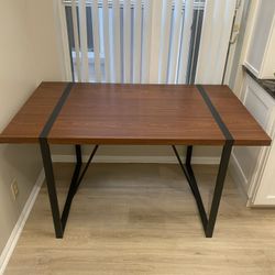 Modern Wood & Metal Dining Table – 55” x 31.5”