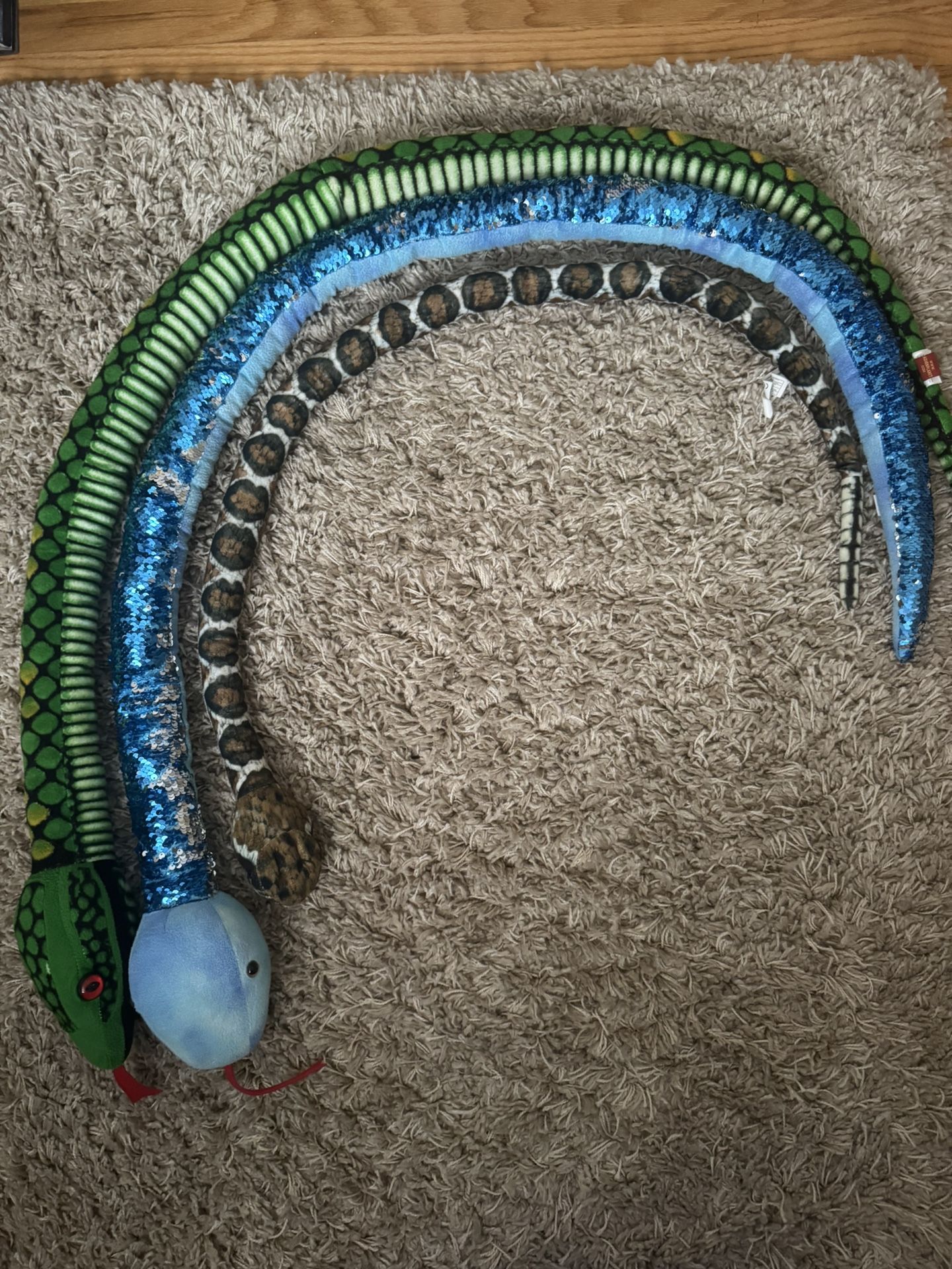 3 Plush Snakes 