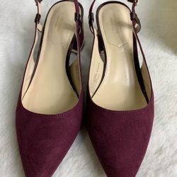 New Liz Claiborne womens size 9.5 LC Bay Garnet suede pointed toe heels shoes 