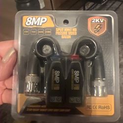 8MP HD Passive Video Balun Pair – CVI/TVI/AHD/CVBS Compatible (2KV Surge Protection)