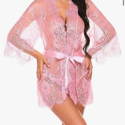 Avidlove Lingerie Robes for Women Sheer Kimono Robe Nightgowns V Neck Sleepwear