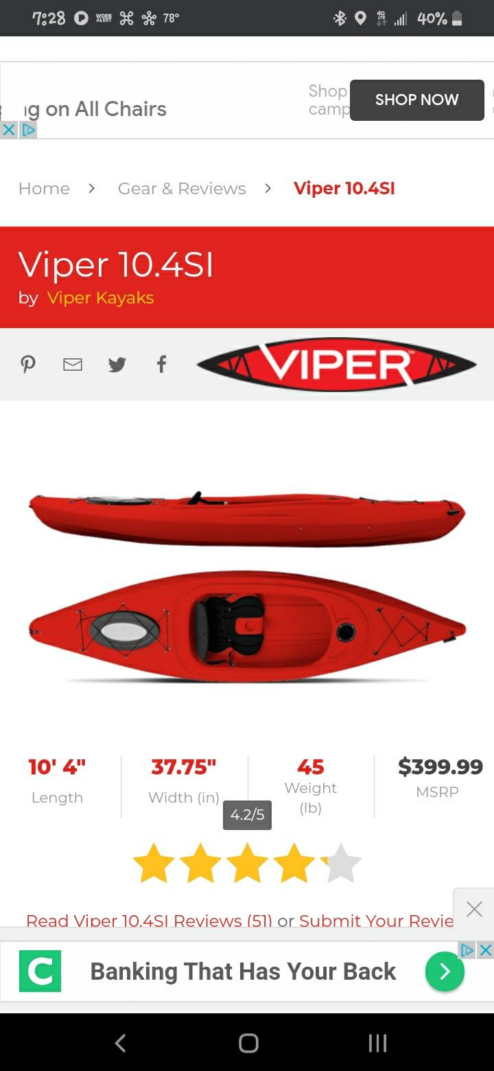 Viper 10.4 SI kayak
