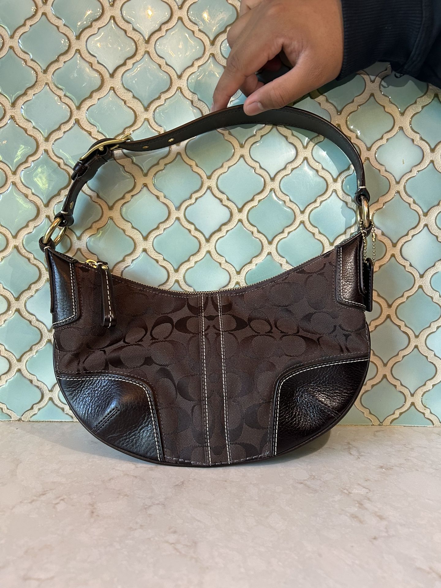 Coach,Brown,Black, and Shoulder/hand bag