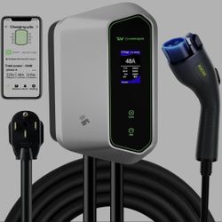 Rocgo Level 2 EV Charger, 40A 240V, 25ft Cable, NEMA 14-50 Plug, Adjustable