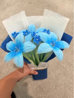 Blue bouquet of flowers