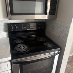 Stainless Steel Electric Refrigerator Stove And Microwave 