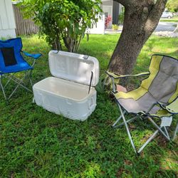LARGE MARINE COOLER AND 2 CHAIRS - ALL FOR ONLY $25