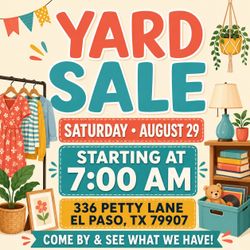 Yard sale 8/29
