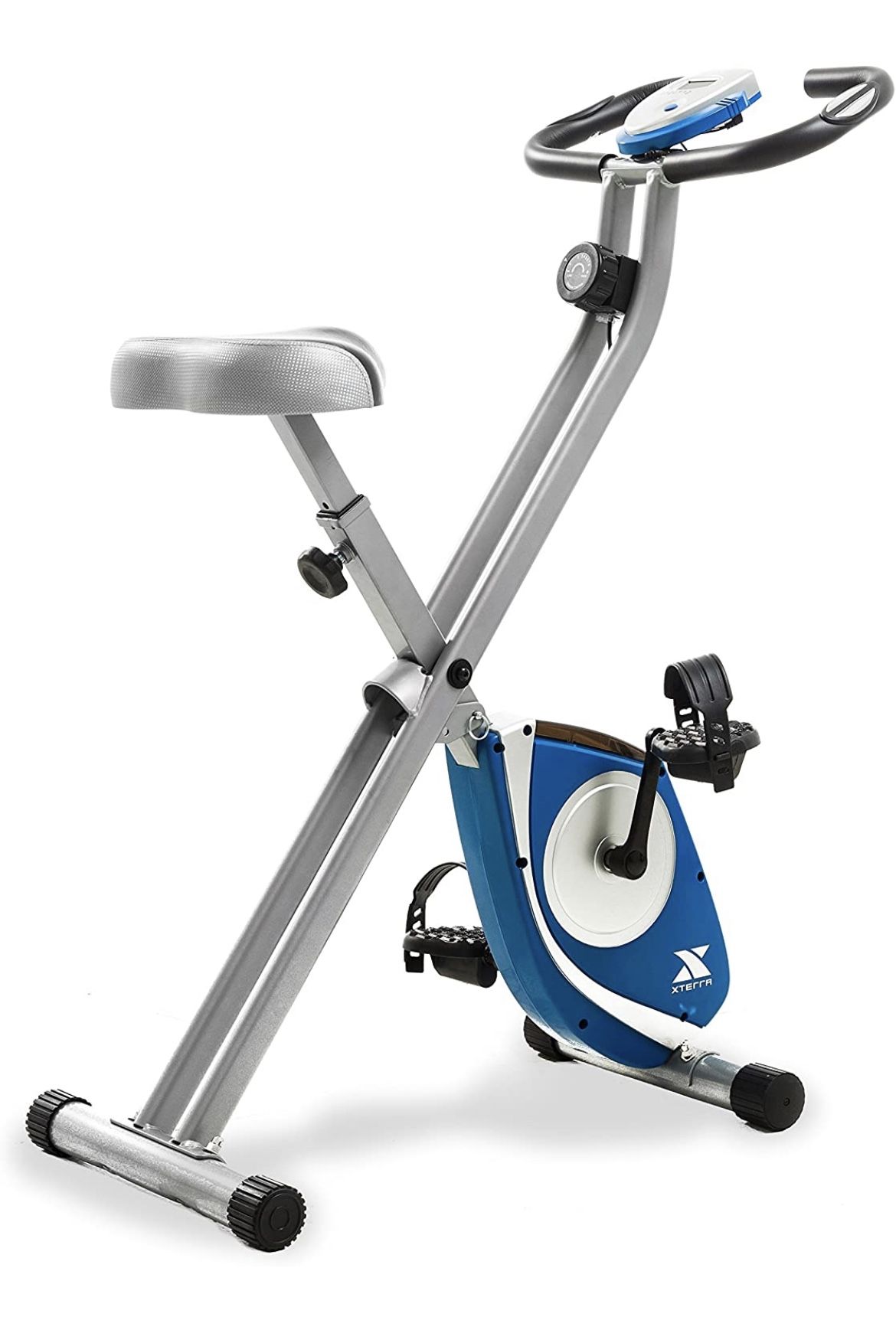 XTERRA Fitness FB150 Folding Exercise Bike, Silver, 31.5L x 18W x 45.3H in.