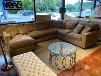 CRATE&BARREL Expansive Plush Brown Sectional