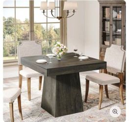 Dark Wood Pedestal Dining Table black