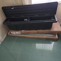 Toshiba forty inch, smart tv and yeah, a dz crossbody toolbox for a small pickup truck