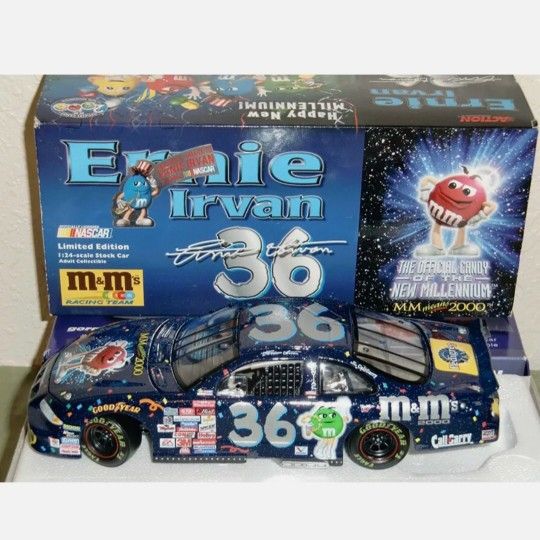 Nascar/Ernie Irvan 1999 M&M's Millennium #36 Pontiac Bank 1/24 NASCAR Diecast/New