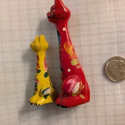 Vintage Folk Art Hand Painted Cats