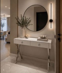 Console/ Vanity Table + Mirror and Chair