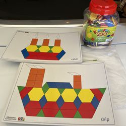 pattern blocks pattern design cards shape learning game building classroom lot