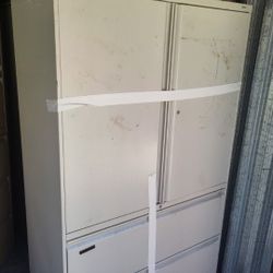 4ft Wide Lateral Hon Storage Cabinet Metal Steel With 2 Door 2drawers