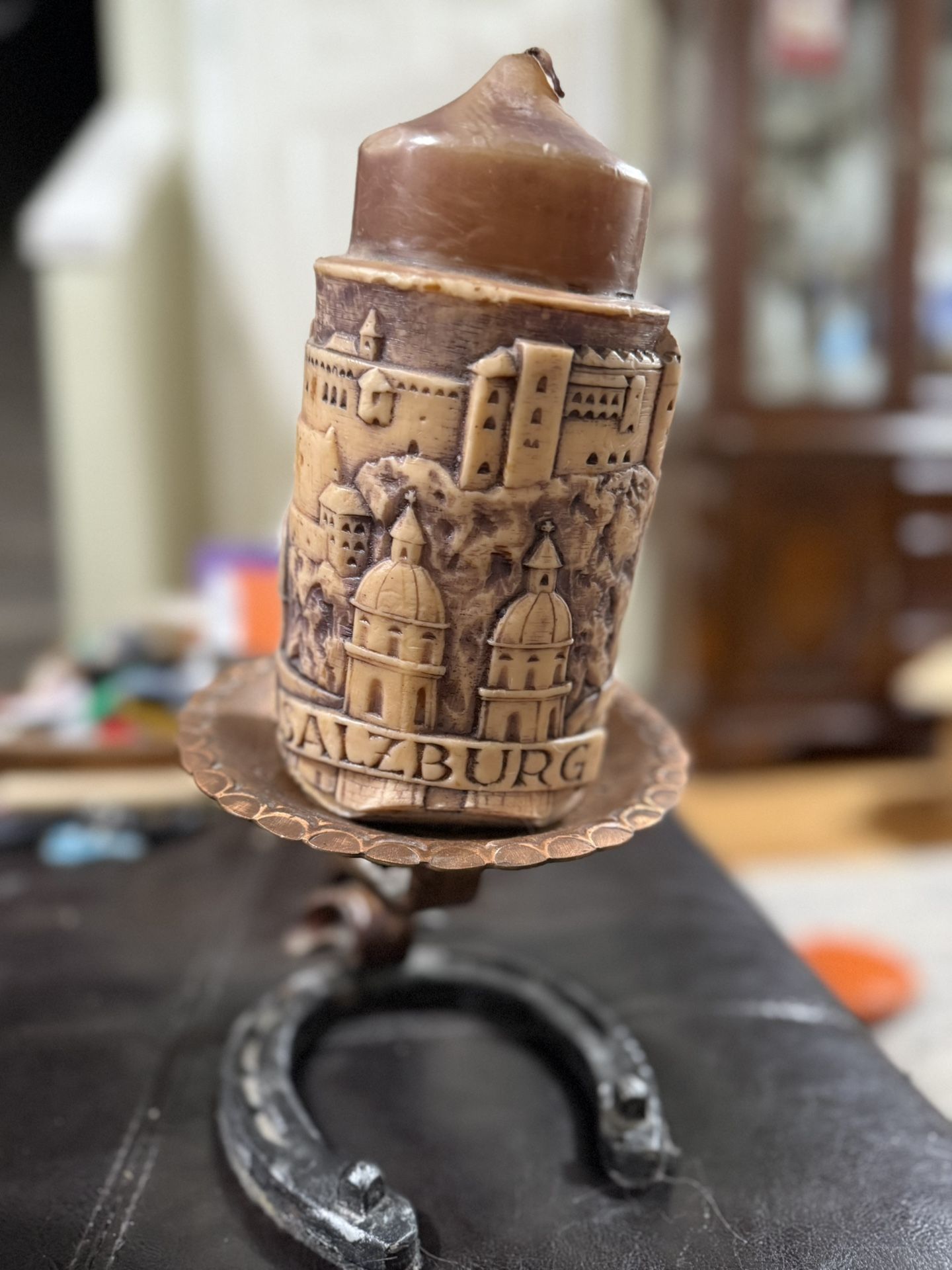 Carved Candle From Salzburg Austria.