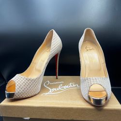 Christian Louboutin New Very Prive 120 Quadro Lurex 39.5 - size