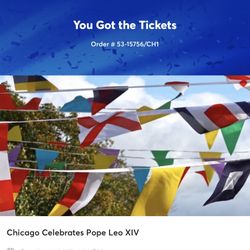 Have 10 Pope Tickets Available Will Sell In Any Order 
