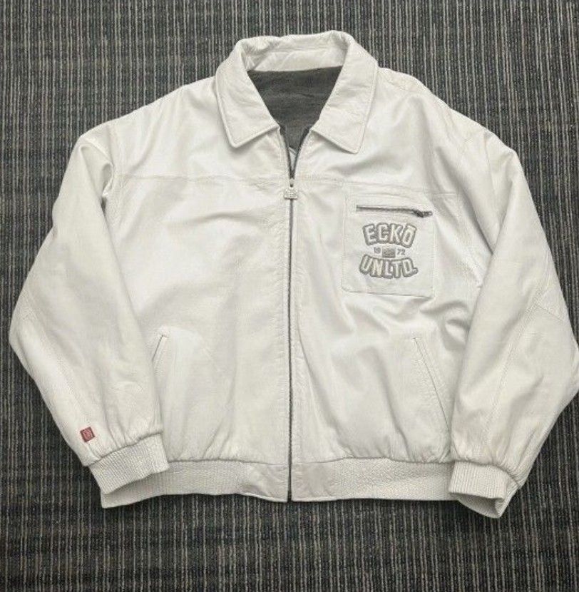 Ecko Unltd RARE Reversible Leather/chinchilla Fur