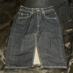 small high waisted jean skirt