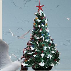 Vintage Ceramic Christmas Tree With Music Box