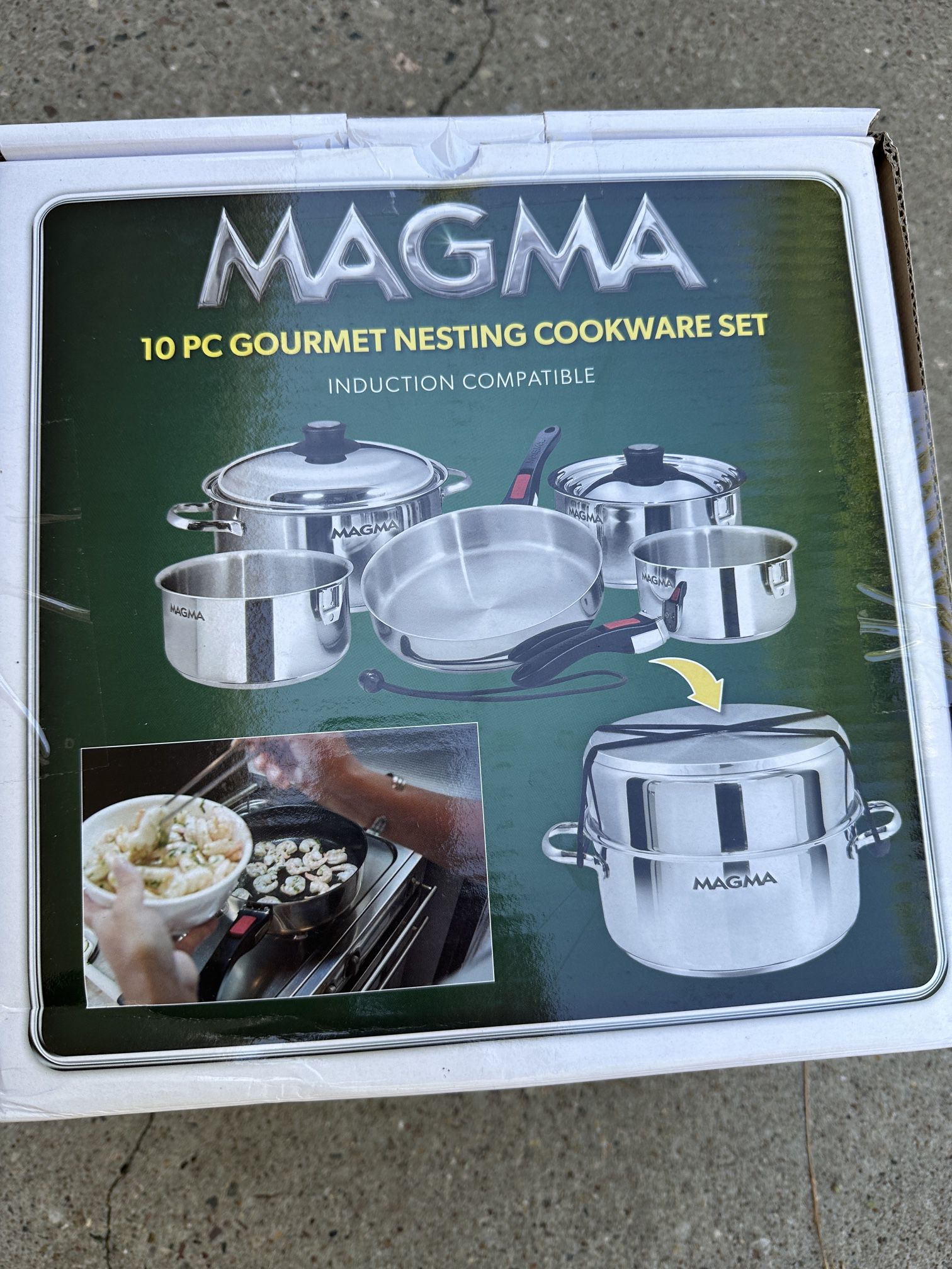 Magma A10-360L-IND 10pc Stainless Steel Nesting Induction Cookware
