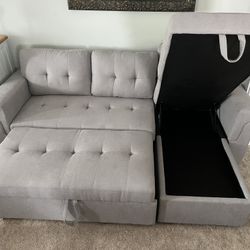 Gray Couch With Pullout Bed 