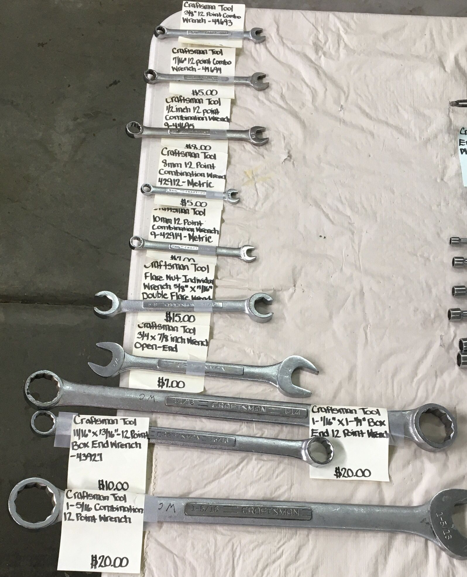 Craftsman (10) ten piece wrench set