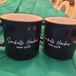 Collectible Sackets Harbor, NY Black Coffee Mugs. Market On Main.