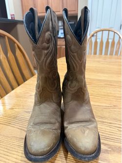 Laredo Women's Bridget Tan Leather Cowgirl Boots 51084 Size 8.5M Excellent Cond