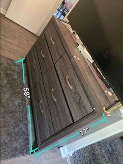 Dresser 6 Drawers Gray Oak /  Good condition