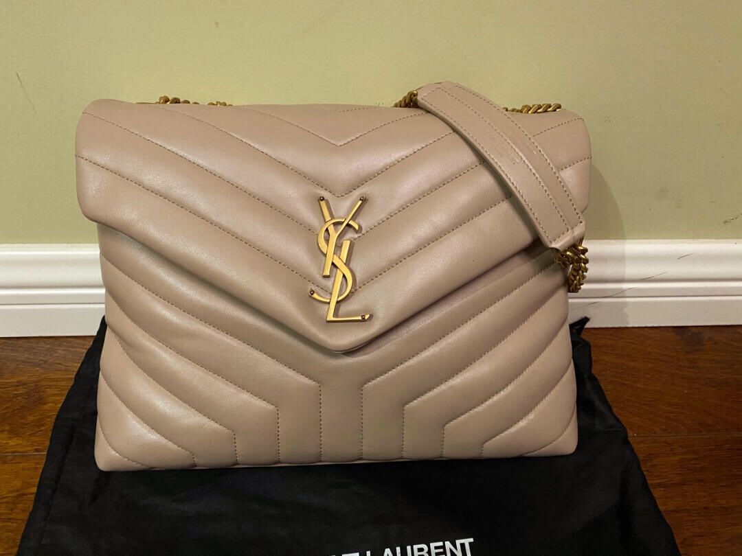 Saint Laurent Loulou Dark Beige Shoulder Bag