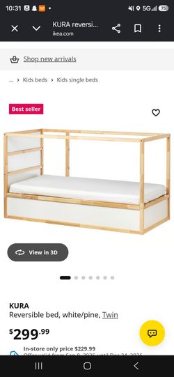 Ikea Twin Bed converts to loft bed