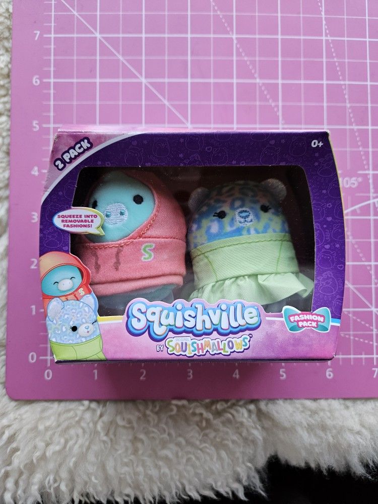 2pk Fashion Pack Lindsay& Miles Squishville BY SQUISHMALLOWS NEW IN SEALED PACKAGE