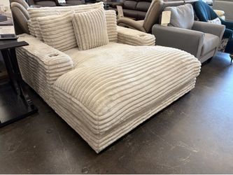 Plush Corduroy Oversized Chaise Lounger