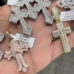 Moissanite Cross Pendants