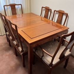 Rose Wood Asain Dinning Table With 6 Chairs
