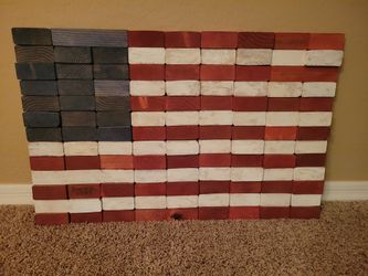 Mosiac Wooden American Flag