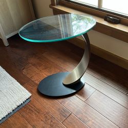 Glass And Chrome End Table