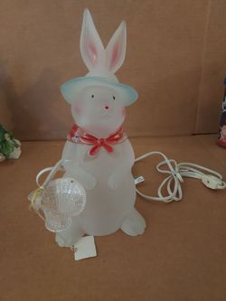 Easter Bunny Light-Up Figurine/lamp with Basket