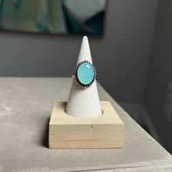Adjustable Aqua Chalcedony Gemstone Ring ( firm on price ) 