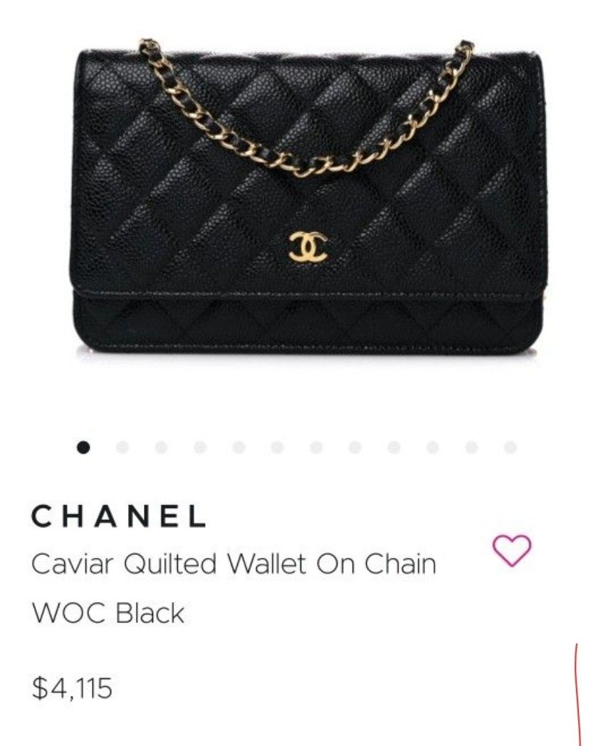 Chanel Caviar Wallet On Chain Black With Gold Hardware
