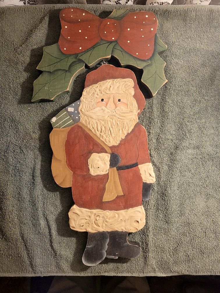 Vintage Handpainted Santa Door/Wall Hanger